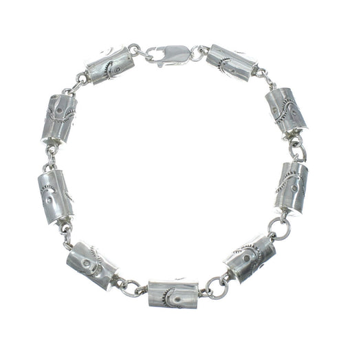 Navajo Genuine Sterling Silver Link Bracelet NN20244